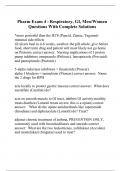Pharm Exam 4 - Respiratory, GI, Men/Women Questions With Complete Solutions