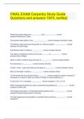 FINAL EXAM Carpentry Study Guide Questions and answers 100% verified.