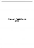 PYC 2605 EXAM PACK 2020, University of South Africa (Unisa)