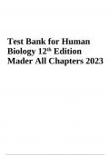 Test Bank for Human Biology 12th Edition By Mader | VERIFIED 2023/2024