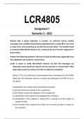 LCR4805 Assignment 1 Semester 2 2023