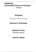 Test Bank for Financial Accounting Theory and Analysis, 14th Edition by Richard G. Schroeder