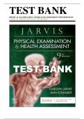 Test Bank for Physical Examination and Health Assessment 9th Edition Jarvis