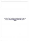 NURSING 326 - Psychiatric Mental Health Nursing Test Part 1, Complete Solutions - Chamberlain College Nursing.