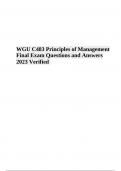 WGU C483 (Principles of Management) Final Exam Questions and Answers Latest 2023/2024 | 100% Verified 
