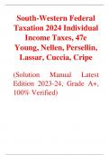 South-Western Federal Taxation 2024 Individual Income Taxes, 47e Young, Nellen, Persellin, Lassar, Cuccia, Cripe (Solutions Manual)