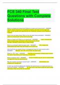 FCS 340 Final Test Questions with Complete Solutions