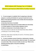 HESI Pediatric (RN Nursing Care of Children) questions and answers latest 2023 - 2024 [100% correct answers]