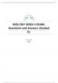 BIOL 1001 WEEK 4 EXAM. Questions and Answers (Graded A).