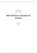 BUSI 520 Quiz 3. Questions & Answers.