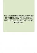 WGU C180 (INTRODUCTION TO PSYCHOLOGY) FINAL EXAM QUESTIONS WITH ANSWERS LATEST GRADED A+ (2023/2024)