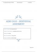 AERO 2410 – INDIVIDUAL ASSESMENT