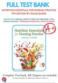 Test Bank For Nutrition Essentials for Nursing Practice 9th Edition By Susan Dudek 9781975161125 / Chapter 1-24 / Complete Questions and Answers A+