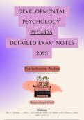 PYC4805 EXAM NOTES 2024 - Developmental Psychology