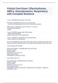 Critical Care Exam 1(Dysrhythmias, ABG's, Hemodynamics, Respiratory) with Complete Solutions