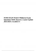 NURS 6512N Week 6 Midterm Exam Questions With Answers | Latest Update 2023/2024 | Graded A+
