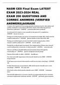 NASM CES Final Exam LATEST  EXAM 2023-2024 REAL EXAM 200 QUESTIONS AND  CORREC ANSWERS (VERIFIED  ANSWERS)|AGRADE
