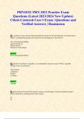 PRN1032/ PRN 1032 Practice Exam Questions (Latest 2023/2024 New Update) Client-Centered Care I Exam | Questions and Verified Answers | Rasmussen