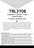 TRL3708 Assignment 2 (ANSWERS) Semester 2 2023 - DISTINCTION GUARANTEED