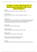 Anatomy 1 Lecture Final Exam (Ch. 15 Special Senses) Questions with Correct Answers Rated A+