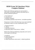 REHS Exam| 361 Questions| Wityh Complete Solutions