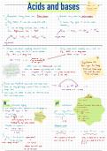 comprehensive, hand-written notes on acids and bases for A-level chemistry
