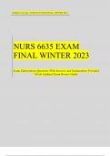 WALDEN UNIVERSITY, NURS 6635 EXAM FINAL Exam Questions and Answers Latest 2023 - 2024 (Verified Answers)