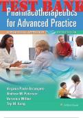 TEST BANK for Pharmacotherapeutics for Advanced Practice 5th Edition A Practical Approach by Arcangelo, Peterson, Wilbur, and Reinhold. ISBN 9781975160616, ISBN-13 978-1975160593. (Complete Chapters 1-56)