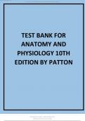 Test Bank for Anatomy and Physiology, 10th Edition, Kevin T. Patton