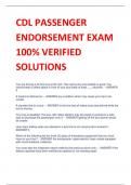 CDL PASSENGER  ENDORSEMENT EXAM 100% VERIFIED  SOLUTIONS