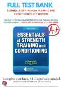 Test Bank For Essentials of Strength Training and Conditioning 4th Edition By National Strength and Conditioning Association | 2016-2017 | 9781718210868 | Chapter 1-24 | Complete Questions And Answers A+