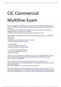 CIC Commercial Multi-line Exam Prep (100% Correct Answers)