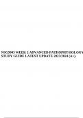 NSG5003 WEEK 2 ADVANCED PATHOPHYSIOLOGY STUDY GUIDE LATEST UPDATE 2023/2024 (A+).