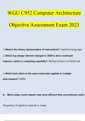 WGU C952 Computer Architecture Objective Assessment Exam 2023 Questions and Answers (Verified Answers)