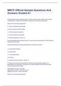 MRCP Official Sample Questions And Answers Graded A+