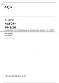 AQA A-level HISTORY 7042/2N Component 2N JUNE 2023 MARK SCHEME: Revolution and dictatorship: Russia, 1917–1953