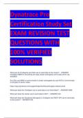 Dynatrace Pro  Certification Study Set EXAM REVISION TEST  QUESTIONS WITH  100% VERIFIED  SOLUTIONS