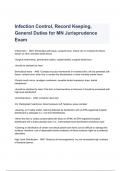Infection Control, Record Keeping, General Duties for MN Jurisprudence Exam Questions & Answers 2023 ( A+ GRADED 100%  VERIFIED)