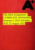 TRL2604 Assignment 1 (COMPLETE ANSWERS) Semester 2 2023 (561860) - DUE 23 August 2023