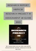 hrpyc81 2023 Project 10 Assignment 40 - Research Report Guide