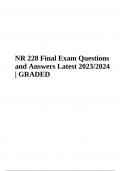 NR 228 Final Exam Questions and Answers - Latest Update 2023/2024 