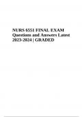 NURS 6551 Final Exam Questions and Answers - Latest Updated 2023-2024 | 100% Correct