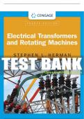 Test Bank For Electrical Transformers and Rotating Machines - 4th - 2017 All Chapters - 9781305494817
