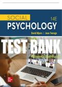 Test Bank For Social Psychology, 14th Edition All Chapters - 9781260888539