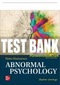 Test Bank For Nolen-Hoeksema's Abnormal Psychology, 9th Edition All Chapters - 9781265316037