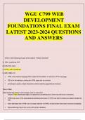 WGU C799 WEB DEVELOPMENT FOUNDATIONS FINAL EXAM LATEST 2023-2024 QUESTIONS AND ANSWERS