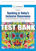 Test Bank For Teaching in Today's Inclusive Classrooms: A Universal Design for Learning Approach - 4th - 2023 All Chapters - 9780357625095