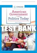 Test Bank For American Government and Politics Today, Brief - 11th - 2022 All Chapters - 9780357459065
