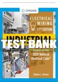 Test Bank For Electrical Wiring Industrial - 17th - 2021 All Chapters - 9780357142189