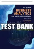 Test Bank For Business Analytics: Data Analysis & Decision Making - 7th - 2020 All Chapters - 9780357109953